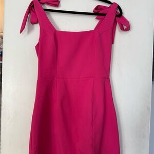 Lulu's Vibrant Pink Dress with Bow Straps